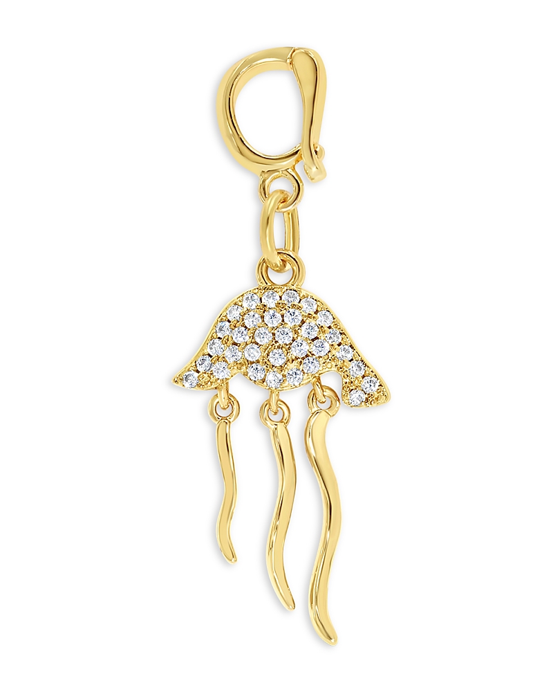 Jackie Mack Designs Pave Jellyfish Charm In Gold