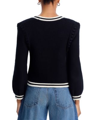 Kaito Contrast Trim Crop Cardigan