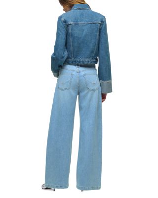 Cuffed Cropped Denim Jacket