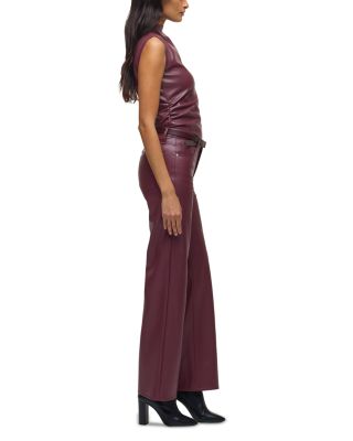 Rosie High Rise Wide Leg Faux Leather Jeans in Port Royal