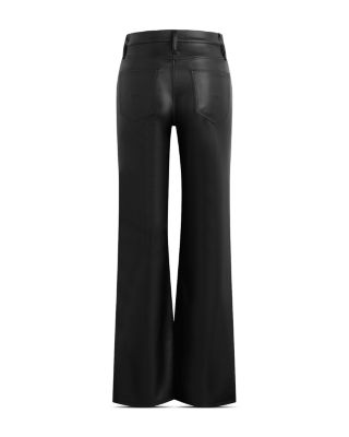 Rosie High Rise Wide Leg faux Leather Jeans in Black