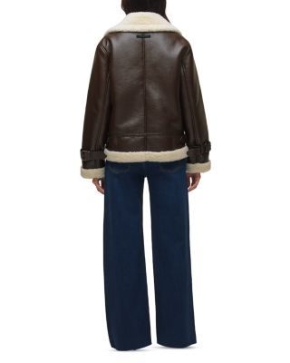 Faux Leather Sherpa Jacket