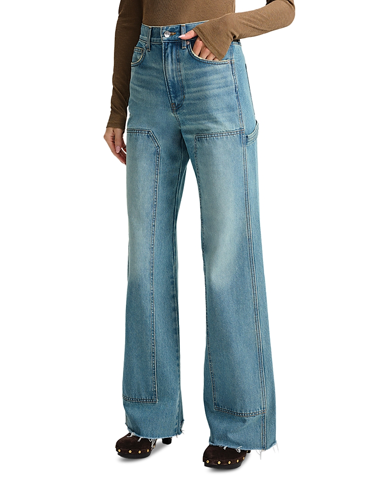 Veronica Beard Taylor High Rise Wide Leg Jeans In Blue Glare In Blue