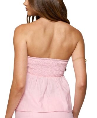 Edikted Avalai Linen Look Strapless Babydoll Top