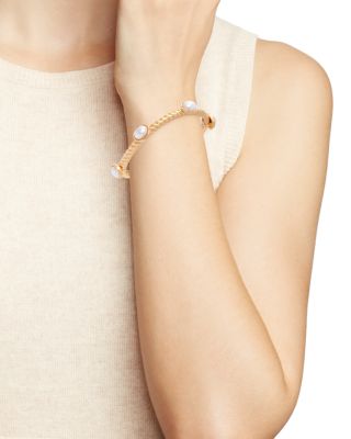 Imitation Pearl Twist Texture Bangle Bracelet - Exclusive