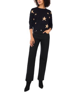Metallic Star Crewneck Sweater