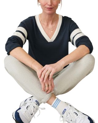 Slub Varsity V Neck Top