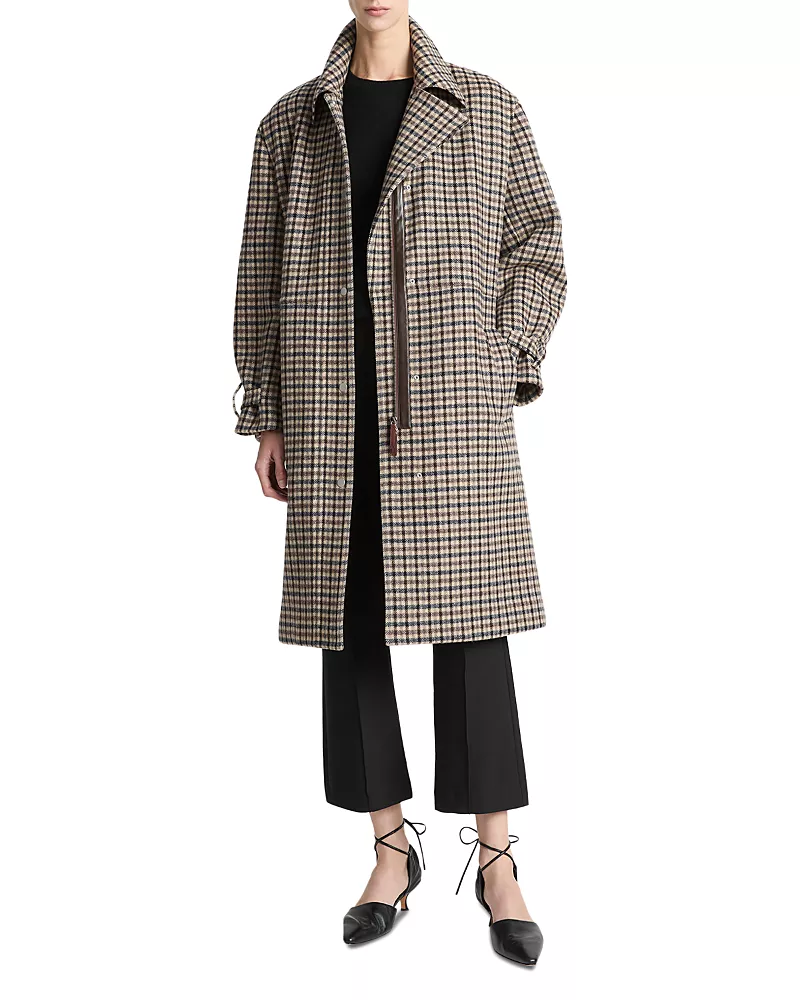 Vince Plaid Car Coat