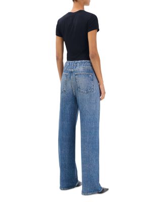 Mirarmar Cotton Terry Wide Leg Drawstring Sweatpant Jean