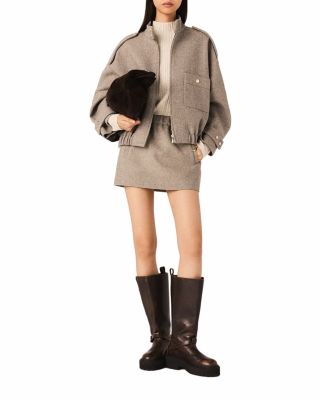Maje Mixed Wool Jacket | Bloomingdale's