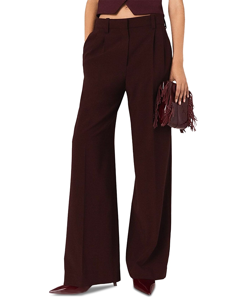 Maje Suit Trousers In Burgundy