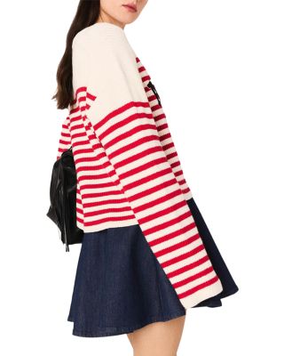 Striped Rib Knit Sweater