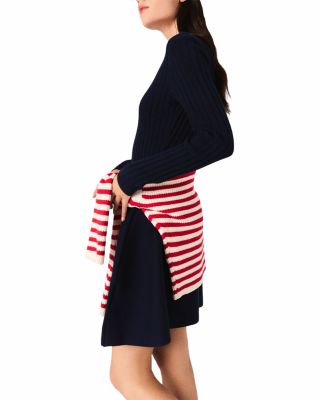 Knit Dress with Flared Skirt