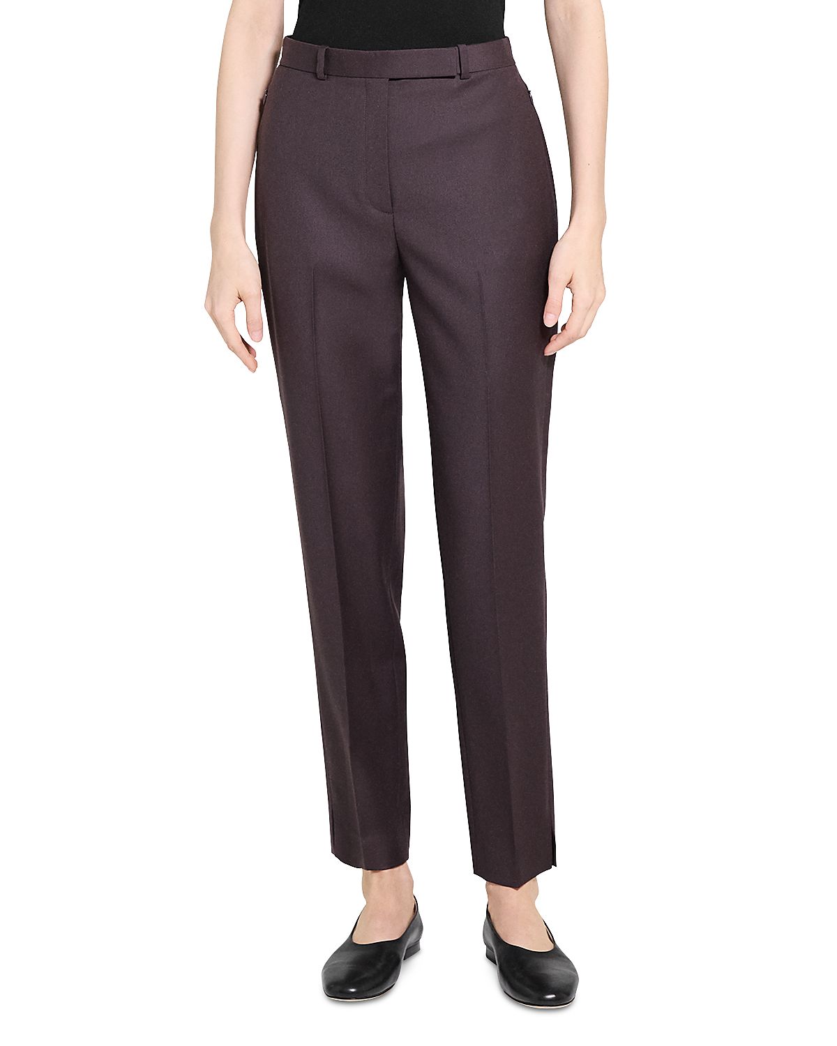 Theory Wool High Waisted Tapered Pants