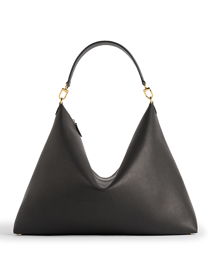 Totême T Lock Leather Satchel In Black