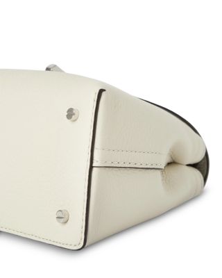 T-Lock Grained-Leather Convertible Clutch in Milk