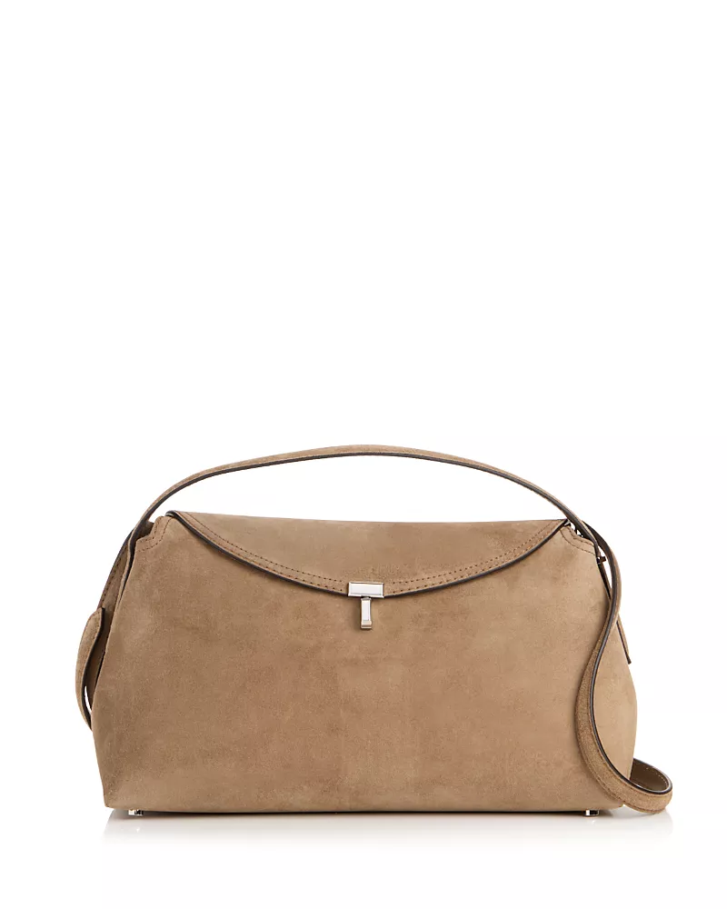 Toteme T-Lock Suede Top Handle Bag