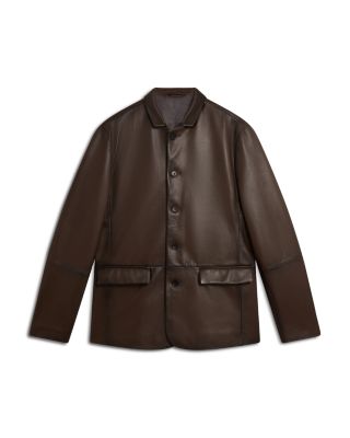 Seinej Regular Fit Burnished Leather Blazer