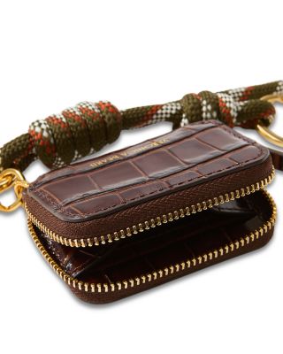 Croc Embossed Leather Pouch Bag Charm 
