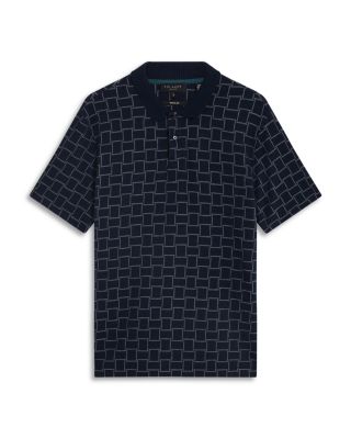 Eduard Short Sleeve Square Jacquard Polo