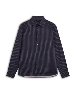 Hangent Regular Fit Branded Stripe Print Cotton Shirt