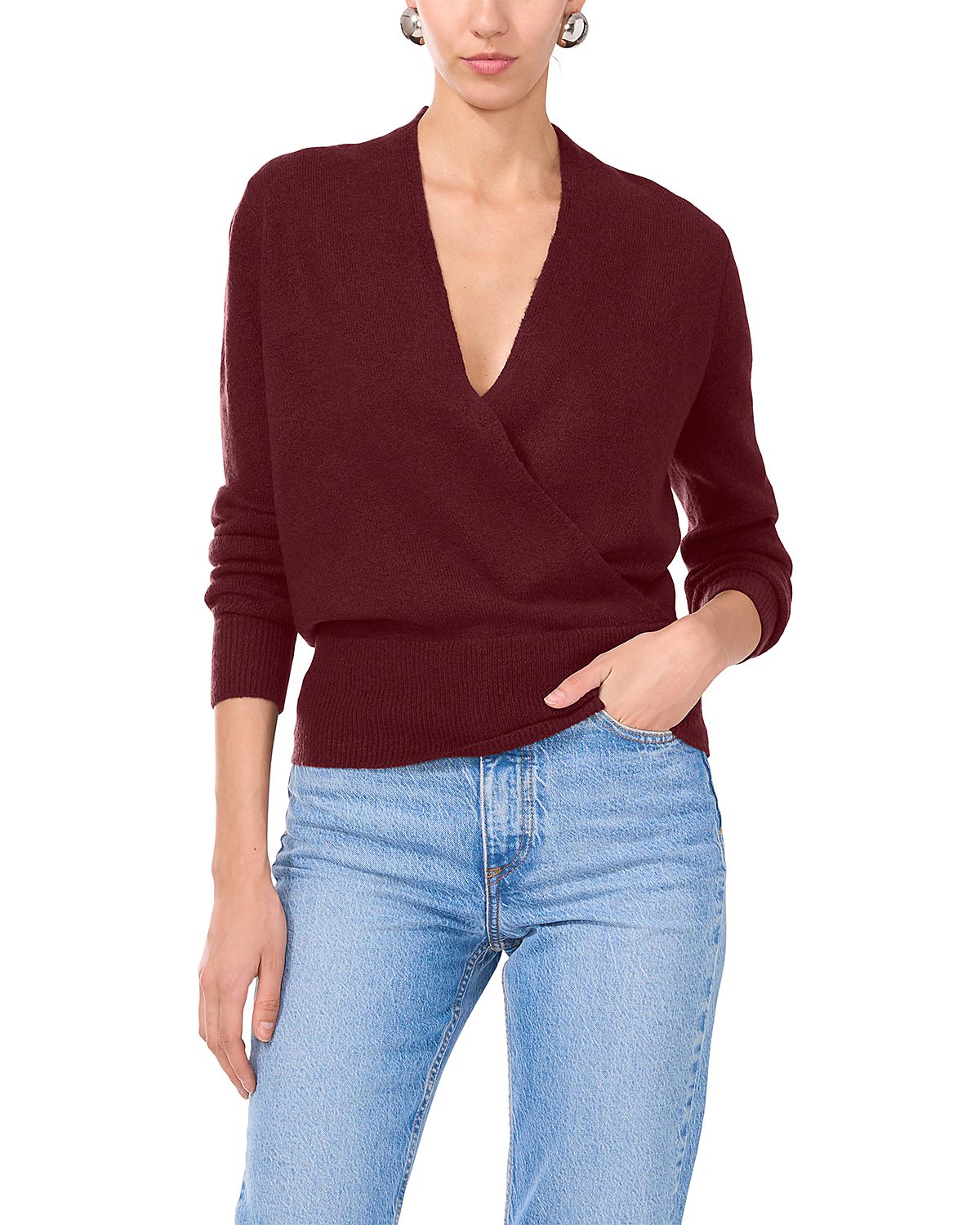 1.state Cross Front Long Sleeve Sweater