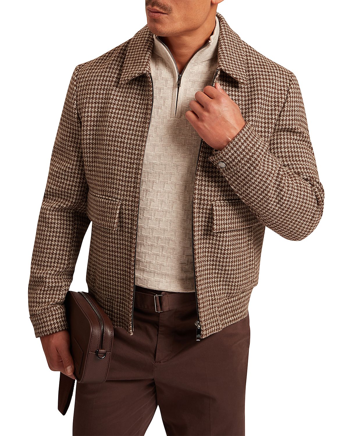 Ted Baker Baglan Undyed Wool Harrington Zip Jacket