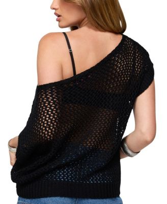 Trix Off Shoulder Open Knit Top