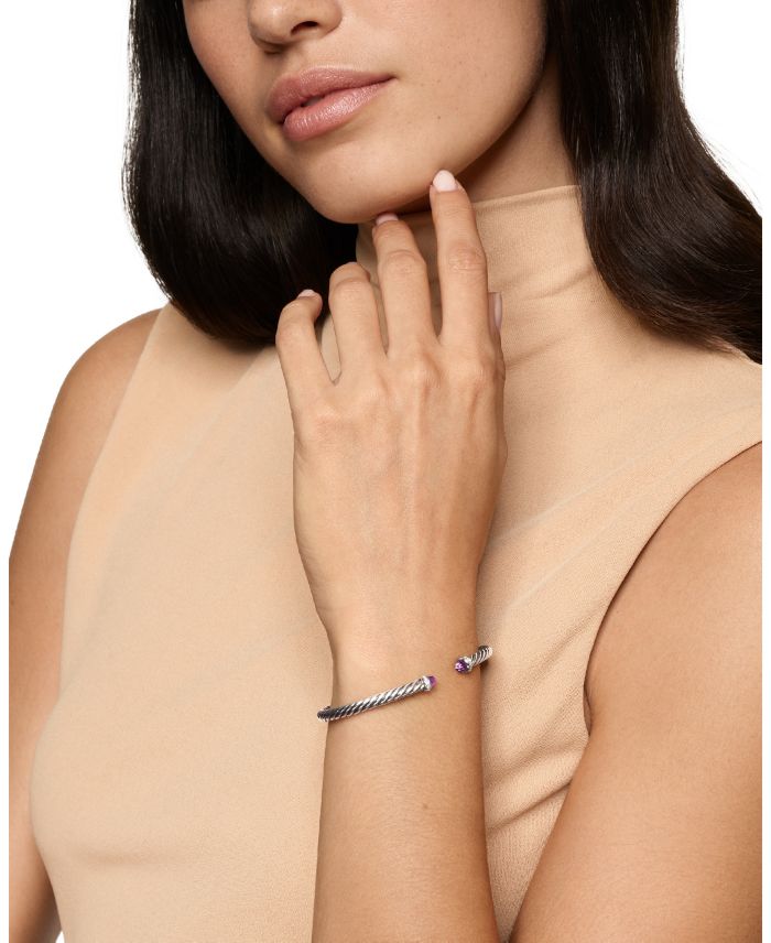 Cablespira Flex® Bracelet Sterling Silver with Diamonds, 4mm