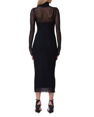 Power Mesh Bodycon Midi Dress