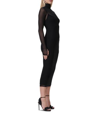 Power Mesh Bodycon Midi Dress