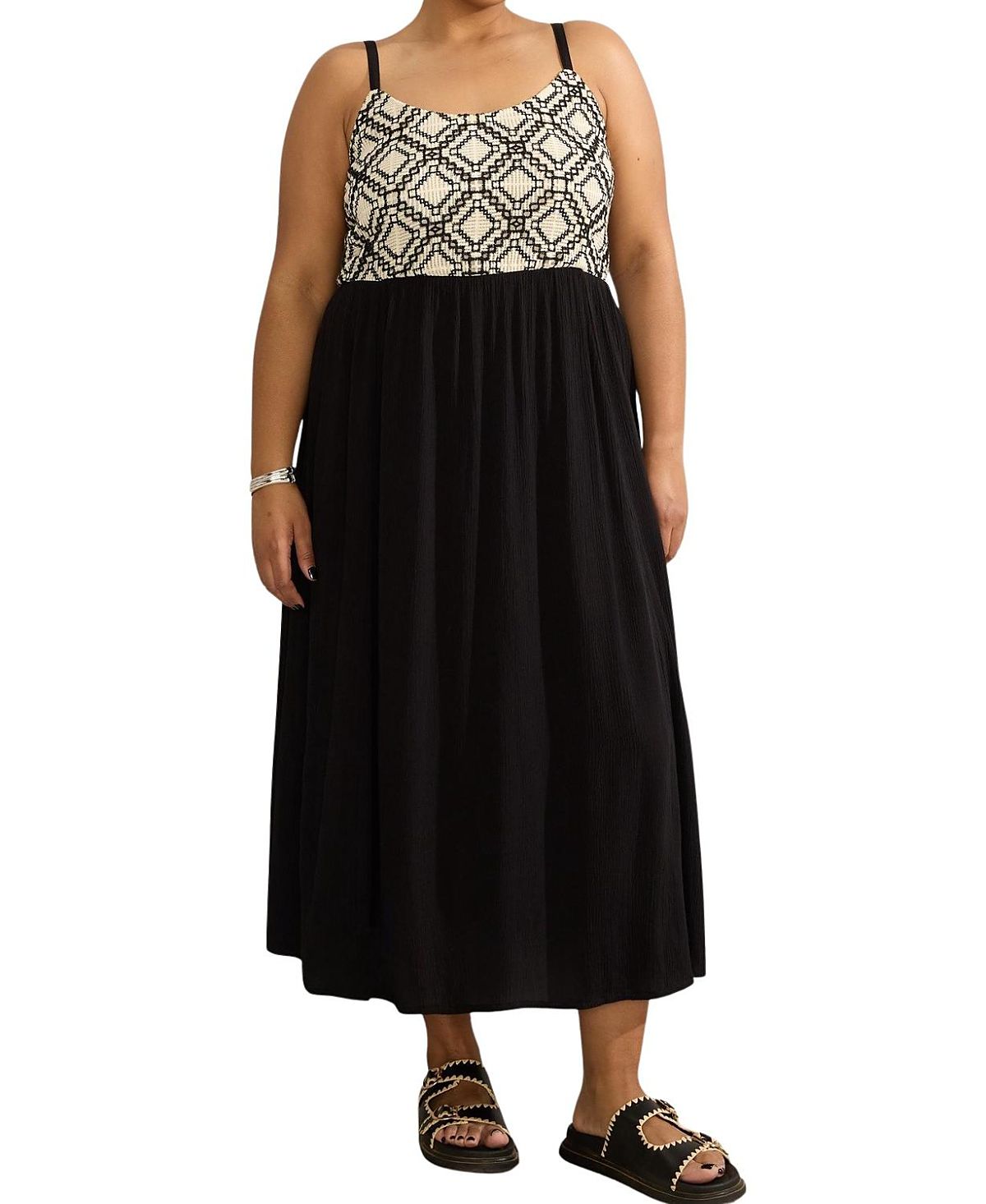 Live Unlimited Crinkled Crochet Dress