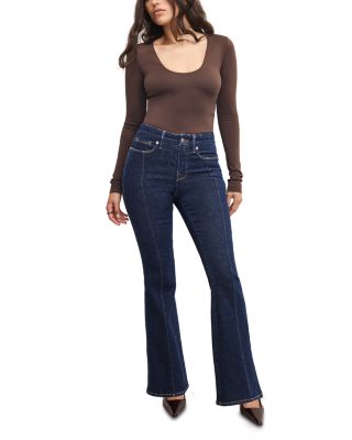 Good Petite Flare Jeans in Indigo983