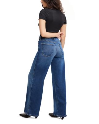Soft Tech Good Petite Skate Wide Leg Jeans in Indigo891