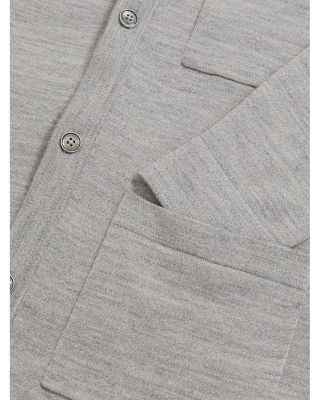Munich Slim Fit Merino Wool Button Front Shirt