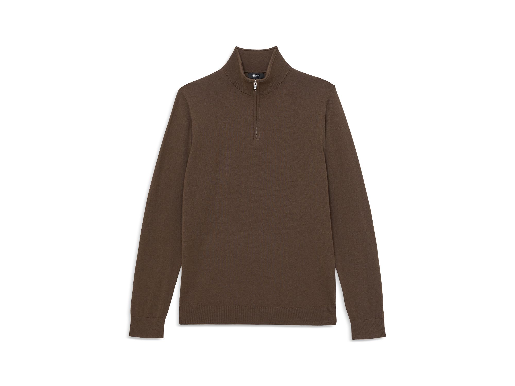 Blackhall Long Sleeved Half Zip Funnel Neck Merino Wool Sweater — Image 6