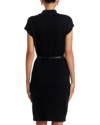 Belted Mock Neck Dress