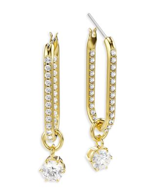 Constella Pav&eacute; Link & Crystal Charm Drop Earrings