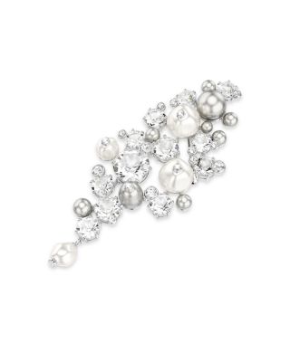 Constella Crystal & Faux Pearl Brooch