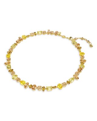 Gema Mixed Cut Crystal Tennis Necklace, 14.12"-15.5"