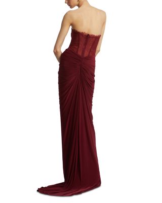 Lace Jersey Floor Sweeping Gown