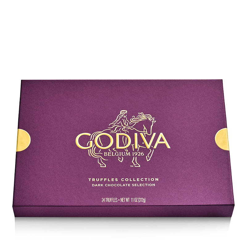 Godiva Chocolatier Dark Chocolate Truffles Gift Box, 24 Piece In Purple
