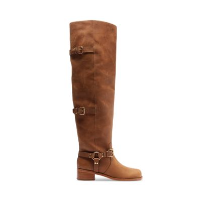 Women's Distressed Leather Over The Knee Boots