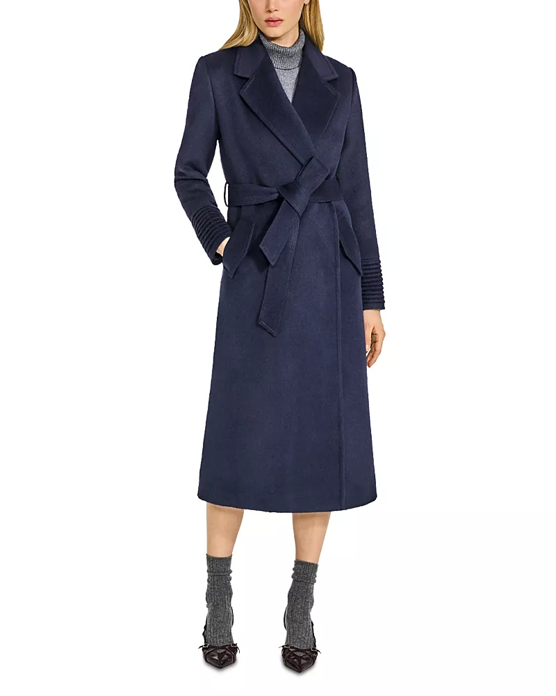 Sentaler Long Notch Collar Wrap Coat