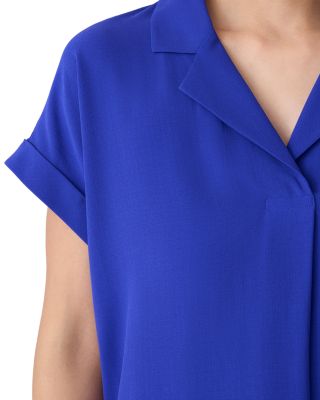 Silk Notched Collar Top