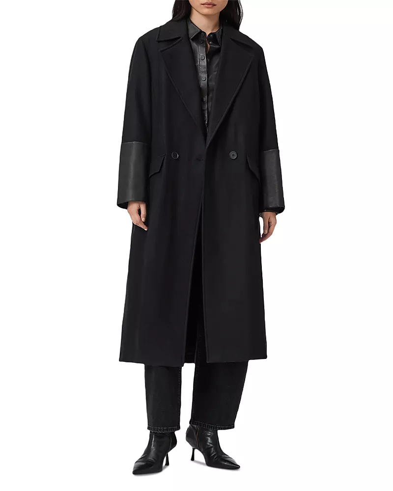 Allsaints Sellma Lea Wool Blend Coat