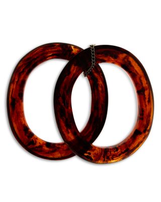 Tortoiseshell Look Bangle Bracelets, Set of 2