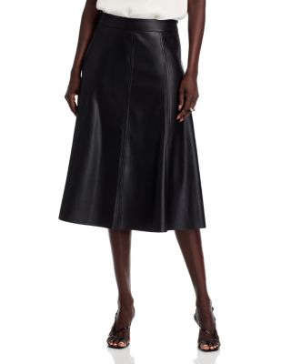 Faux Leather Midi Skirt
