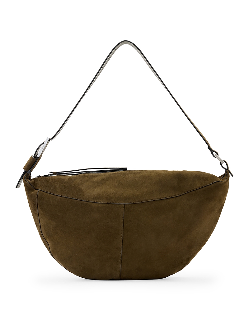Allsaints Luna Suede Shoulder Bag In Brown