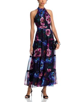 Floral Halter Guest of Maxi Dress - Exclusive
